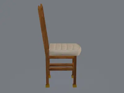 Nordic wooden dining chair 3D model