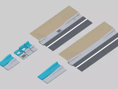 L-shaped gutter Street culvert Type 2 3D model