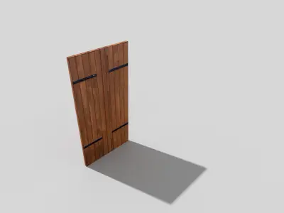 low poly door wooden Low-poly 3D model buy