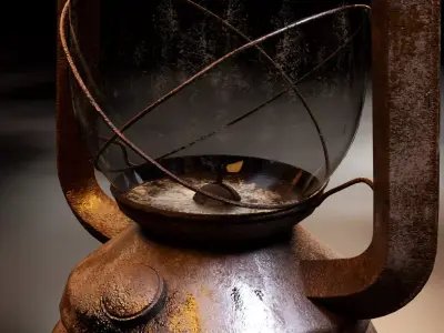 Old oil lantern-Lantern 3D model Low-poly 3D model