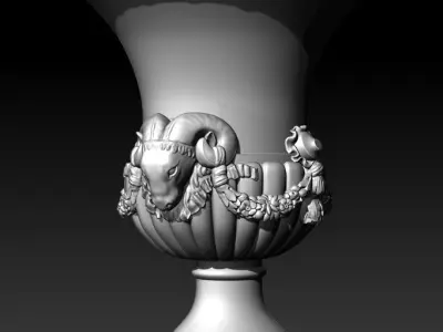 Decorated vase with aries 3D model