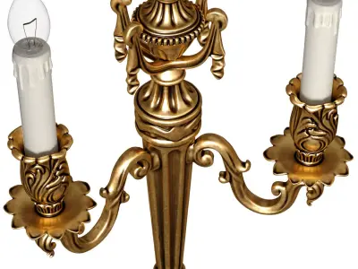 Gold Antique sconce Light in classic style Wall lamp candlestick 3D model
