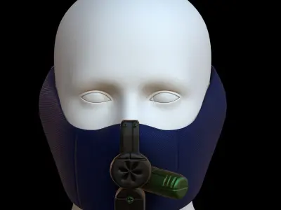 Gas mask helmet 3d model scifi Low-poly  Low-poly 3D model