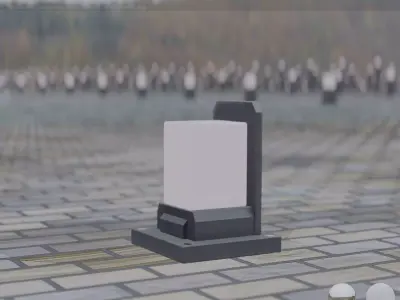 Street Light 8 Bollard 200mm Basic Version 2 Low-poly 3D model