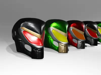 Futuristic sci-fi helmet science fiction robot Low-poly 3D model