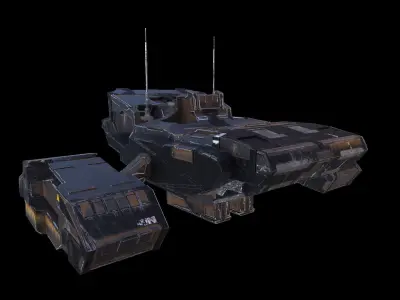 SciFi Spaceship  Low-poly 3D model