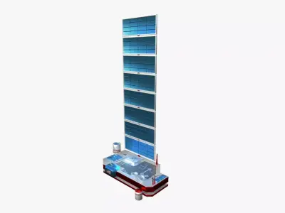 Satellite B09 USA - SciFi Space Design Low-poly 3D model