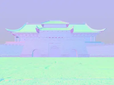 City wall  ancient city gate realistic 3D model