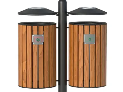Outdoor Trash Bins 01 Low-poly 3D model