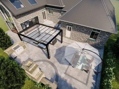 Backyard design of American house sketchup model with lumion 3D model