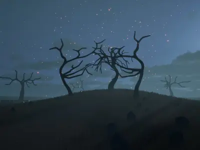 Stylized Graveyard Assets Low-poly 3D model