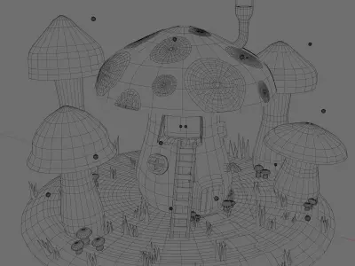 Mushroom house model 3D model