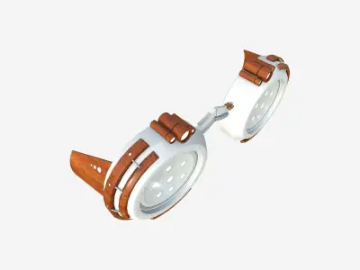 SciFi Glasses G09 White Wood - Character Design Fashion Low-poly 3D model