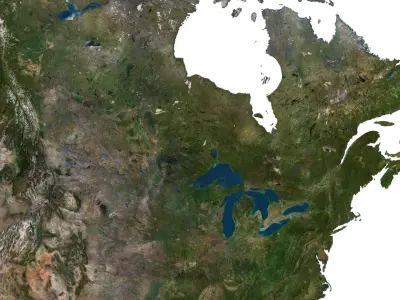 North America Terrain 3D Map 3D model
