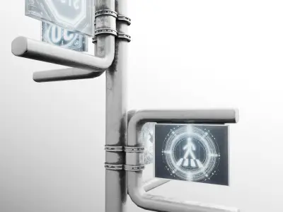 sci-fi traffic sign post 3D model