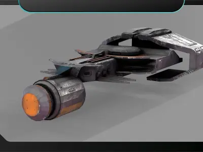 Spaceship mini transporter Low-poly 3D model