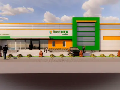 branch bank building  bank cabang 3D model