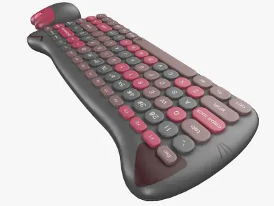 Wireless Keyboard Mouse Set Ultimate Dark Gray Version 3D model