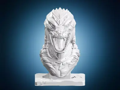 Godzilla Kaiju Head Statue 3D print model