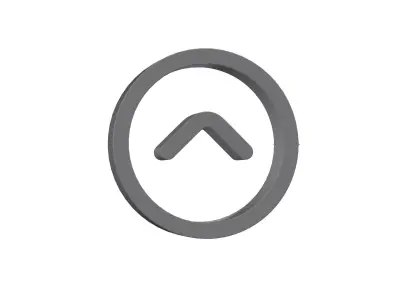 3d angle circle up Low-poly 3D model