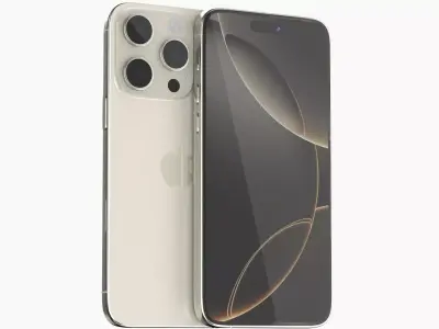Apple iphone 16 pro natural titanium  3D model