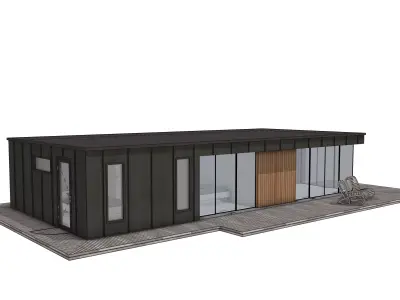 Modern Prefab Tiny House 3D Model SKP OBJ FBX IFC GLB 3D model
