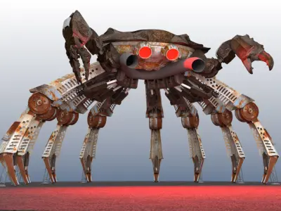 Mechanical crab DJ stage 3D model