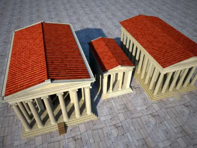 Letoon Apollon and Artemis Temple 3D model