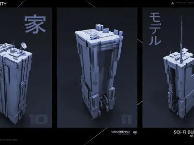 FUTURISTIC CITY Sci-Fi Buildings 3D 3D model