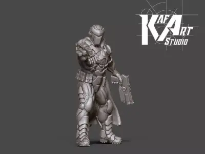 Space Bounty hunter - 35 mm scale 3D print model
