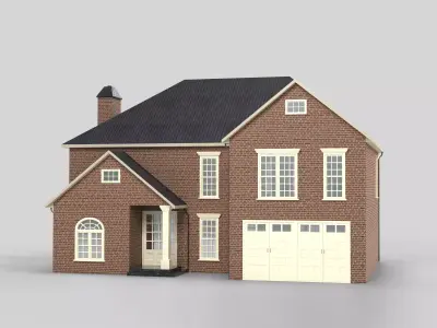 British House Design 12T4  Low-poly 3D model