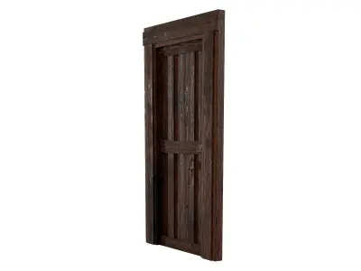 Old Wood Door Low-poly 3D model