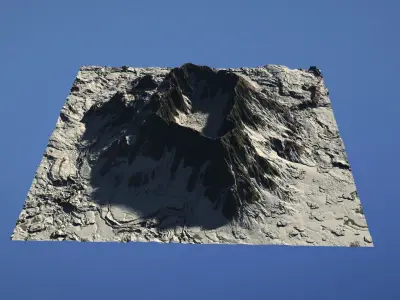 Landscape Environment Volcano Snow 12 Low-poly 3D model