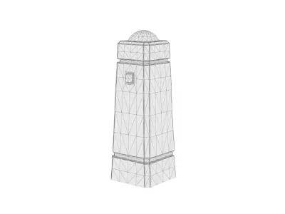 Photoscanned Concrete Bollard Low-poly 3D model