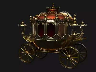 Chinese Ancient Carriage Figure  3D model