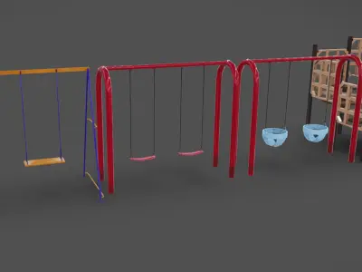 Playground Equipment Low-poly 3D model