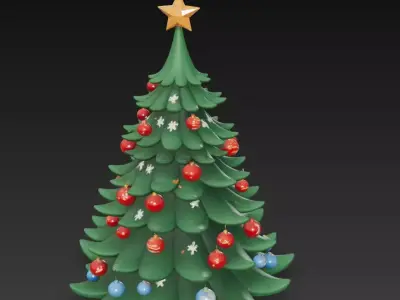 Stylized Christmas Tree Collection - Holiday 3D Model Bundle 3D Model Pack