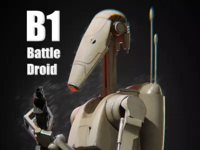 B1 Battle Droid Low-poly 3D model