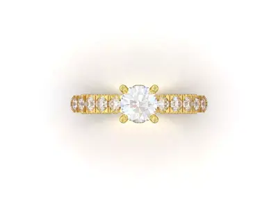 stl 3dm jewelry bridal Ring Solitaire Brilliant Shoulder sr0097 3D print model purchase
