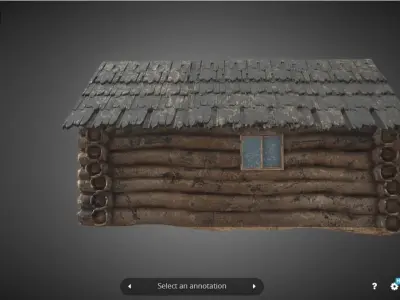 Old cottage Low-poly 3D model