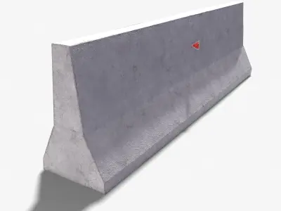 Concrete Barrier PBR 3D model Low-poly 3D model