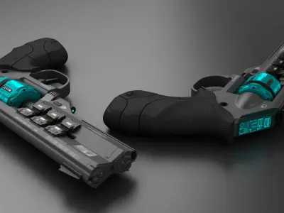 D-REV - sci fi revolver 3D model