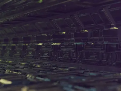 Sci-fi Corridor Futuristic Interior Low-poly 3D model