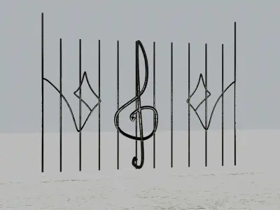 Fance treble clef fence Free 3D model
