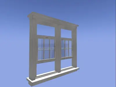 Double-Hung Windows American House 3D model