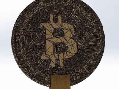 Bitcoin model with stand 3D print model