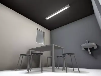 Low-Poly Break Room - Animated Low-poly 3D model
