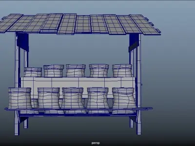 SACKS SHOP Low-poly 3D model