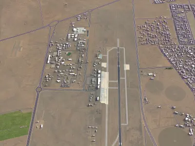Buraydah Airport Low-poly 3D model