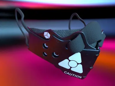 Facemask Techwear Scifi Cyberpunk Low-poly 3D model